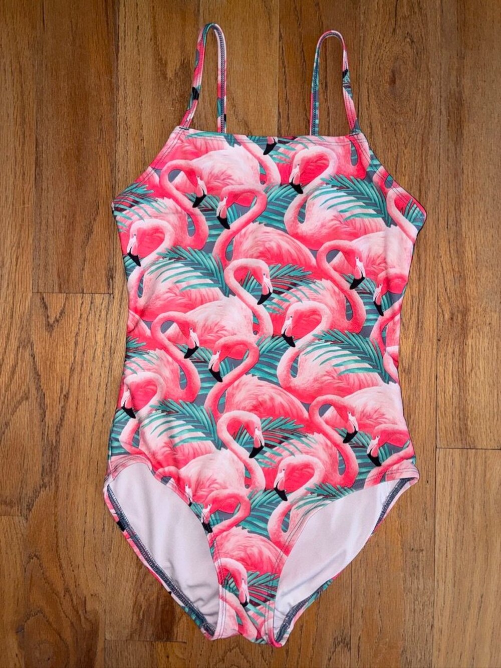 Old Navy Girls Flamingo Tropical One Piece Swimsuit Large 10/12